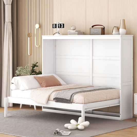 Full Size Murphy Bed Wall Bed,White