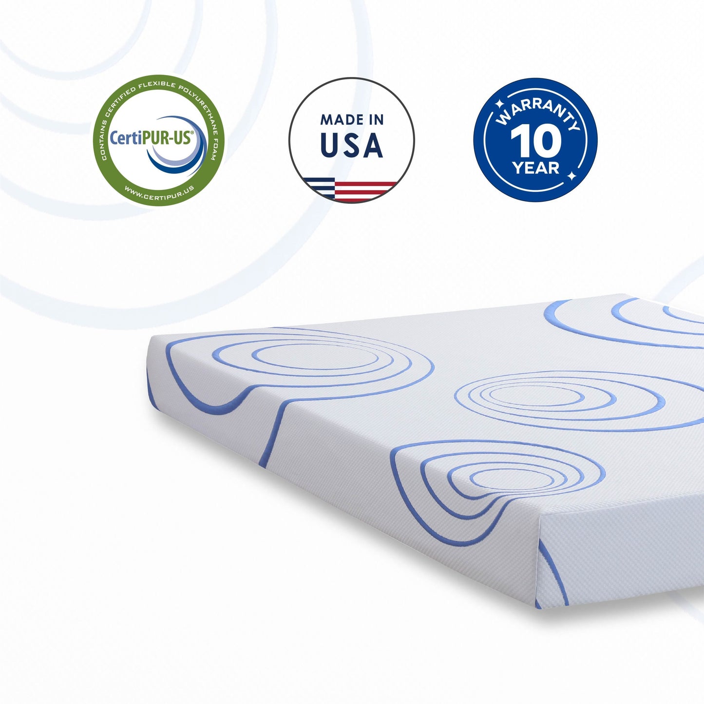 8 Inch Made in USA Bamboo Charcoal Infused Gel Memory Foam Mattress in a Box, CertiPUR-US Certified, TwinXL Mattress with Fiberglass Free Cover, Medium