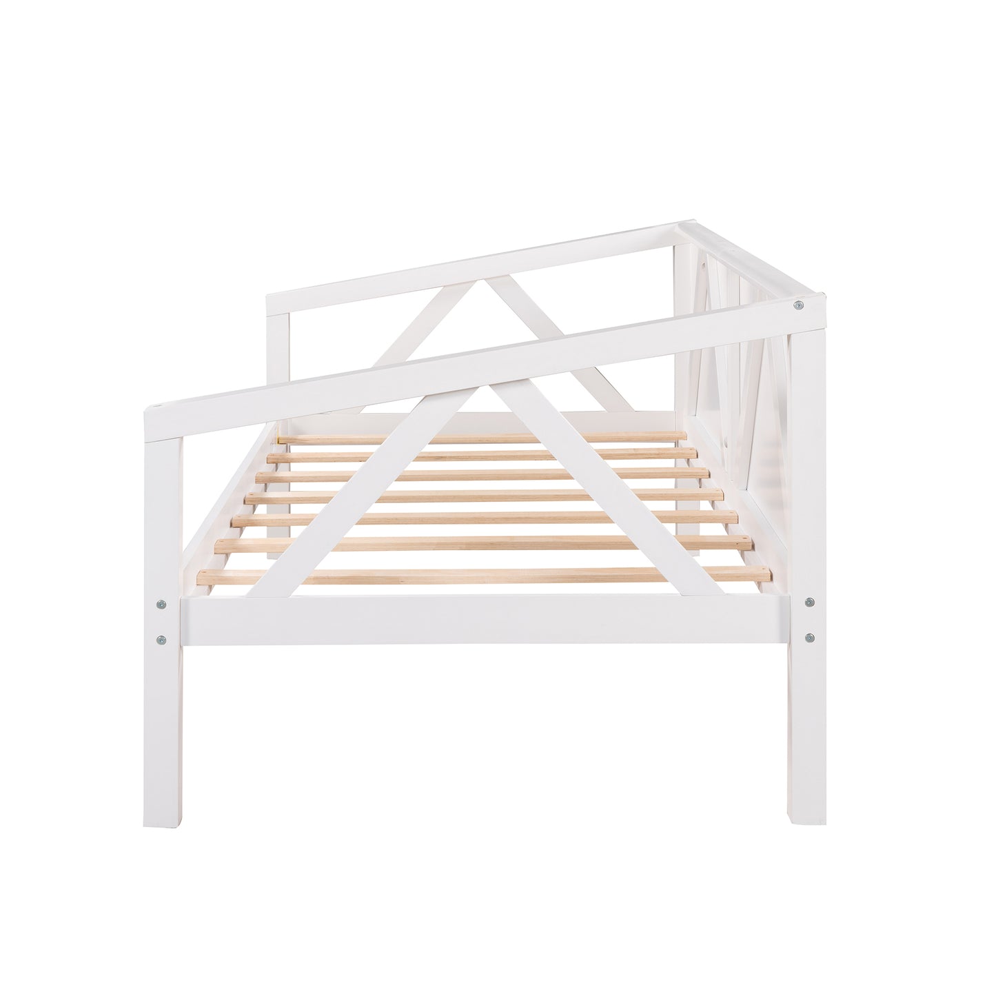 Twin size Daybed, Wood Slat Support, White