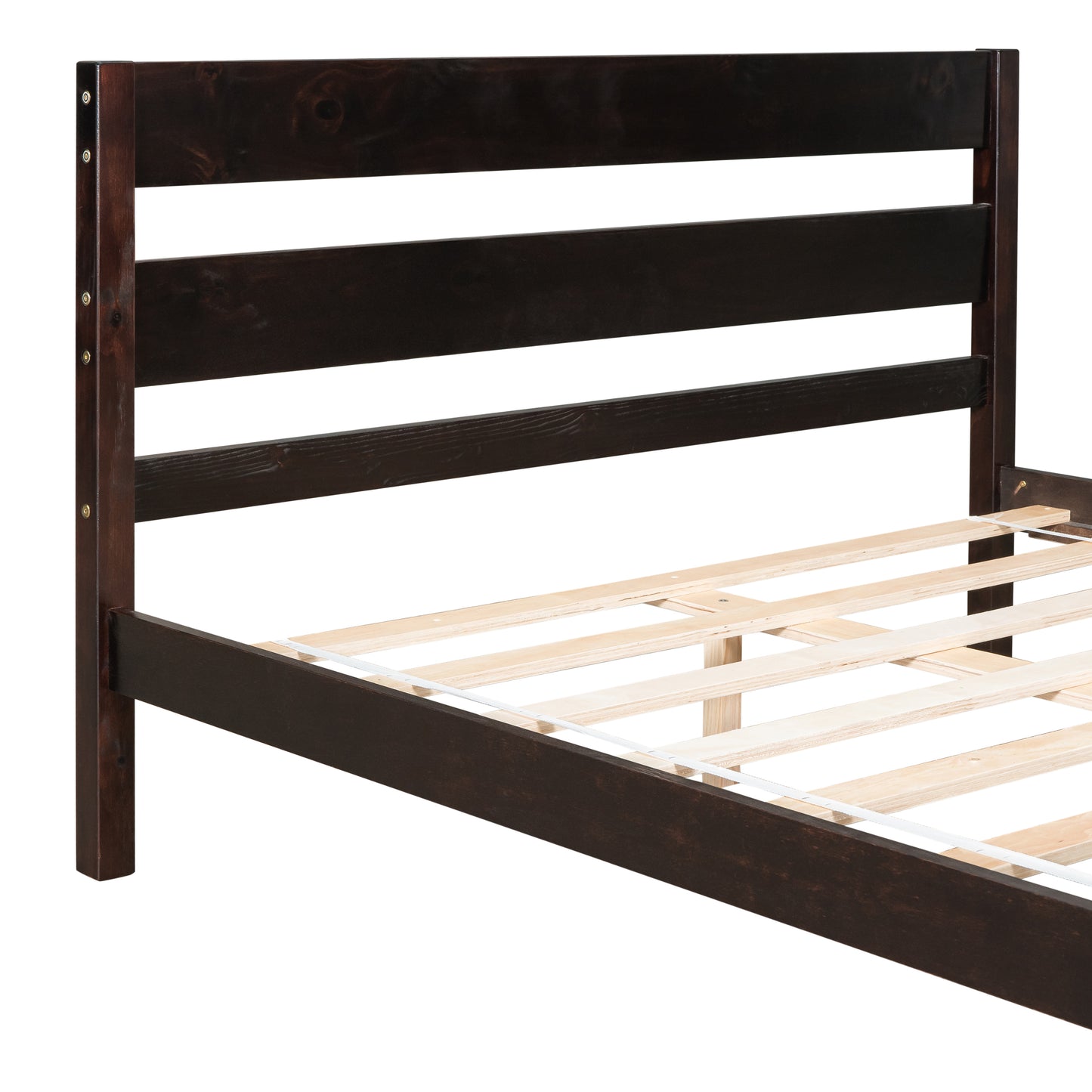 Full Platform Bed with Headboard and Footboard, Espresso