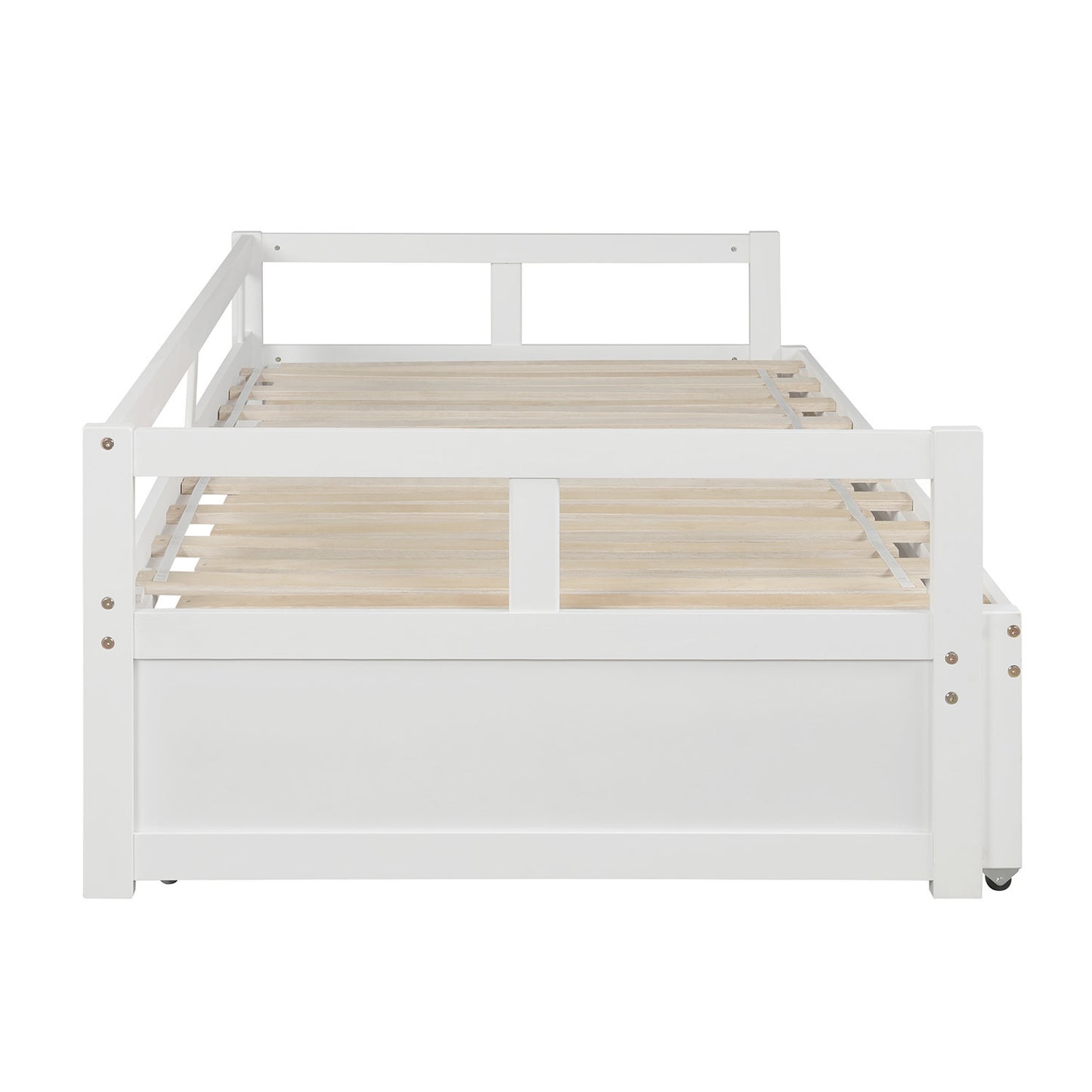 Extending Daybed with Trundle, Wooden Daybed with Trundle, White