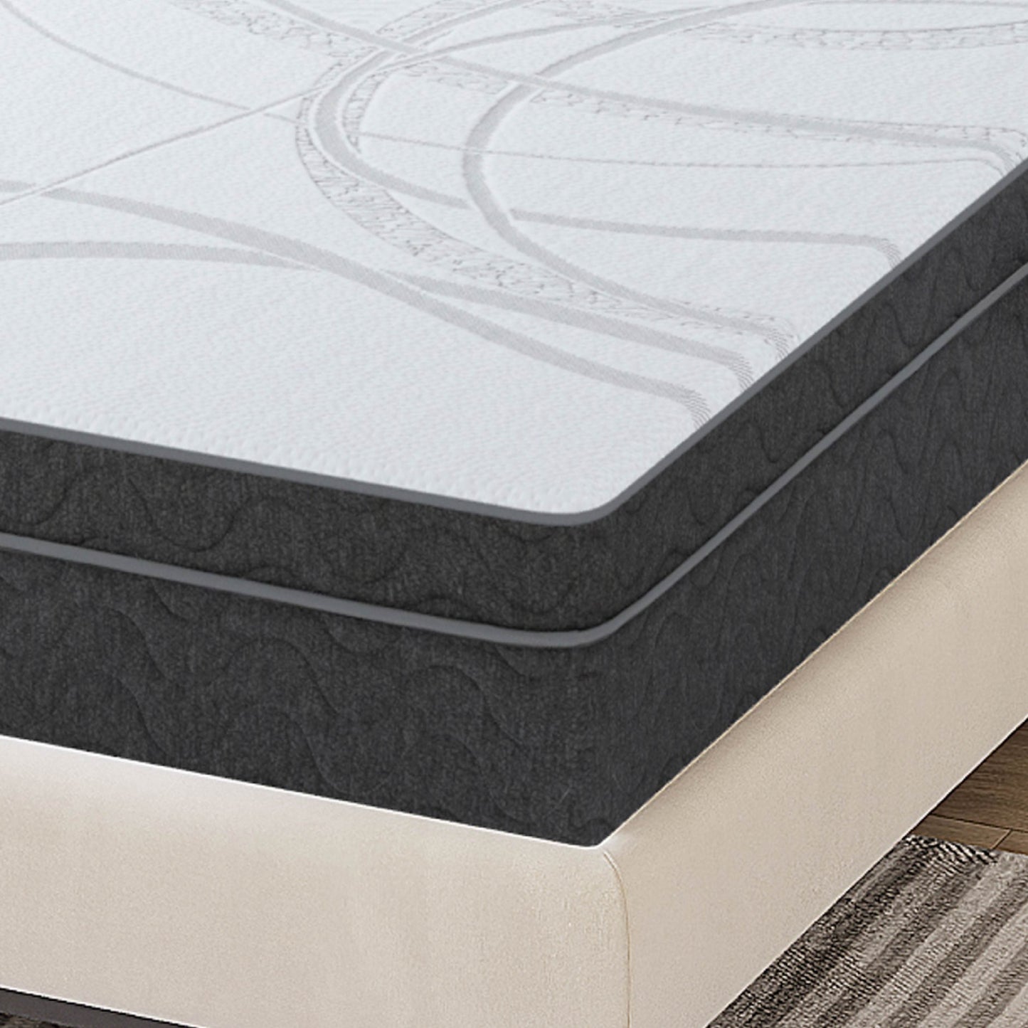 EGO Hybrid 10 Inch Queen Mattress, Cooling Gel Infused Memory Foam and Individual Pocket Spring Mattress, Made in USA, Mattress in a Box, CertiPUR-US Certified