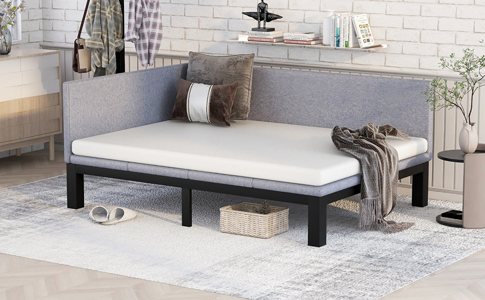 Upholstered Daybed/Sofa Bed Frame Full Size Linen-Gray