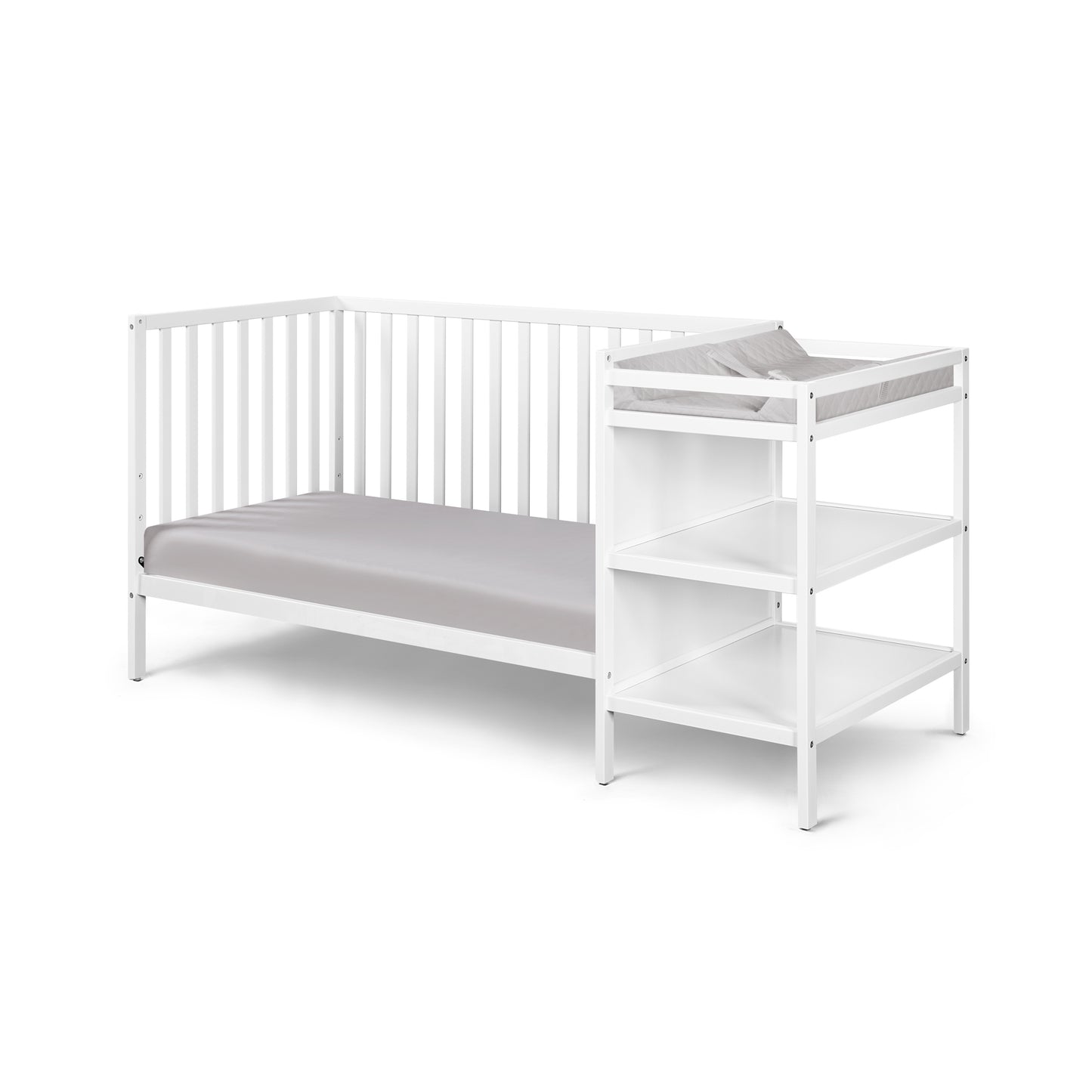 Palmer 3-in-1 Convertible Crib and Changer Combo White