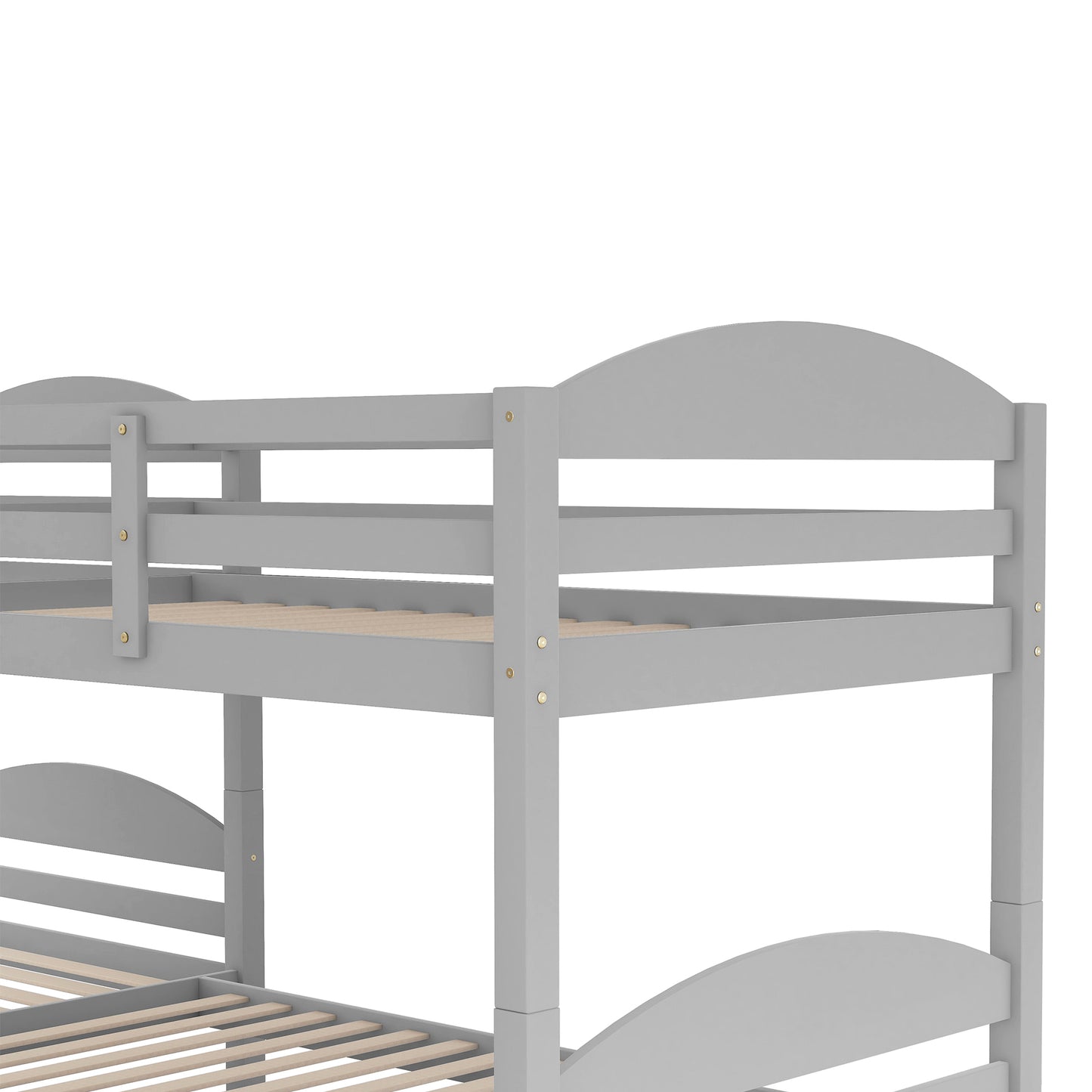 Twin L-Shaped Bunk bed with Trundle-Gray