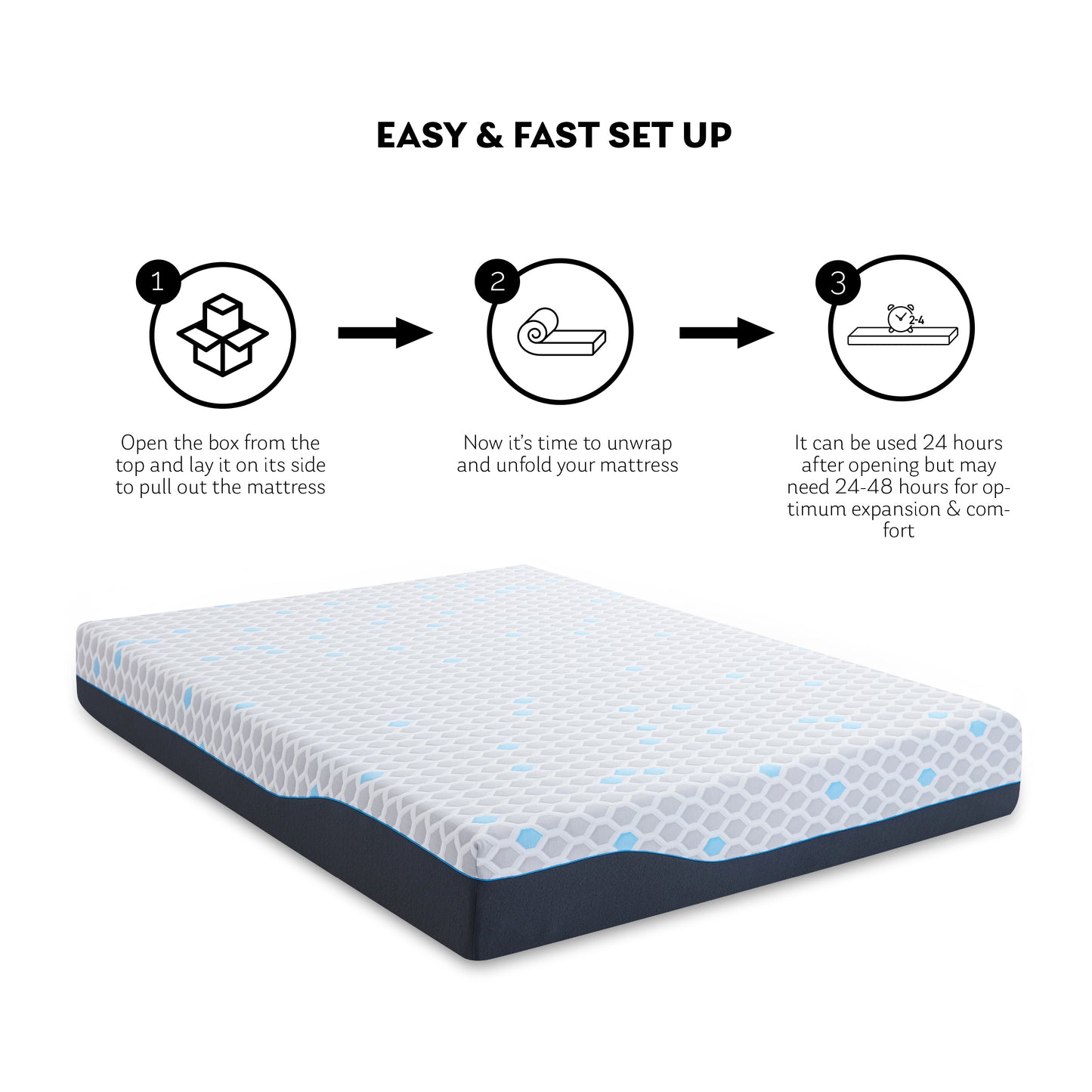 10 Inch Queen Size Memory Foam Mattress, Mattress in A Box, Gel Memory Foam Infused Bamboo Charcoal, CertiPUR-US Certified,Made in USA