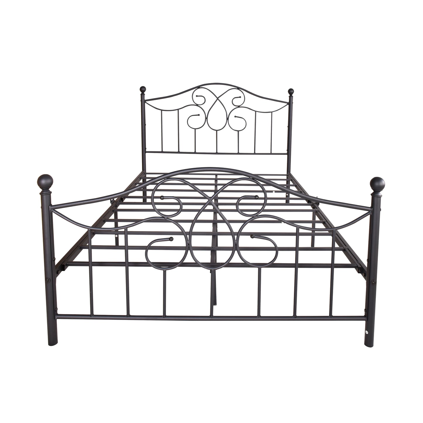 Full Size Metal Platform Bed, Solid Sturdy Steel Slat Support, Black