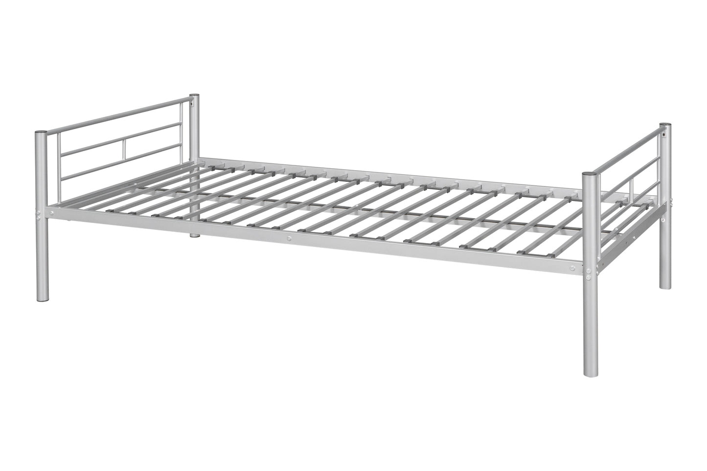 Metal Twin over Twin Bunk Bed with Trundle/Can Be Separated into 2 Twin Beds/ Heavy-duty Sturdy Metal/ Noise Reduced/ Safety Guardrail/ Trundle for Flexible Space/ Bunk Bed for Three/ CPC Certified