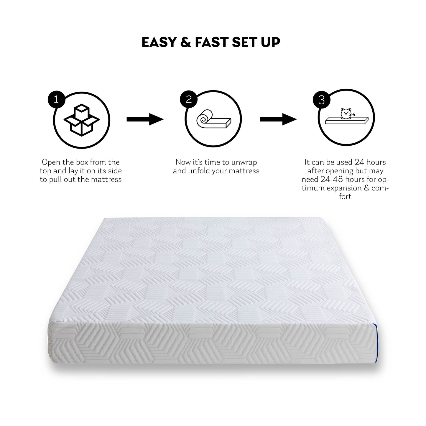 12 Inch King Gel Memory Foam Mattress, White, Bed in a Box, Green Tea and Cooling Gel Infused, CertiPUR-US Certified