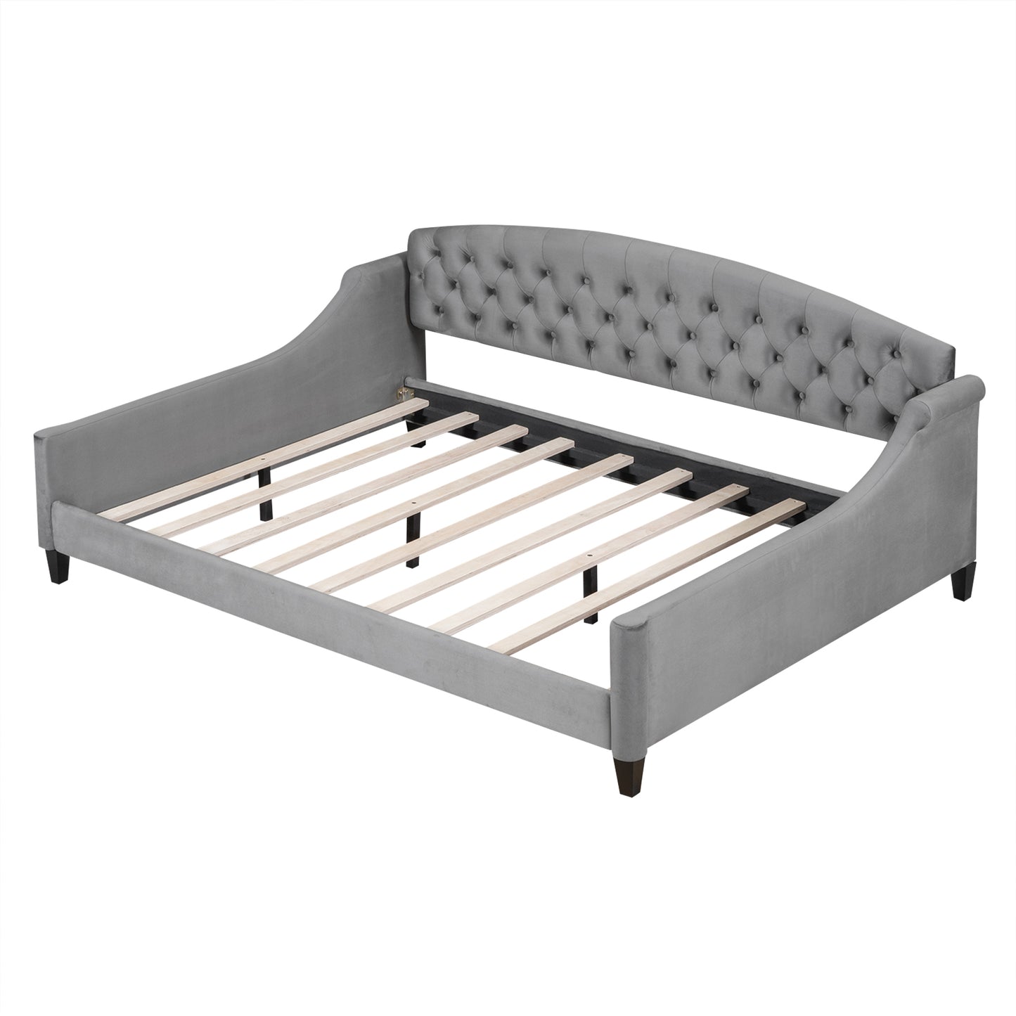 Modern Luxury Tufted Button Daybed, Full, Gray