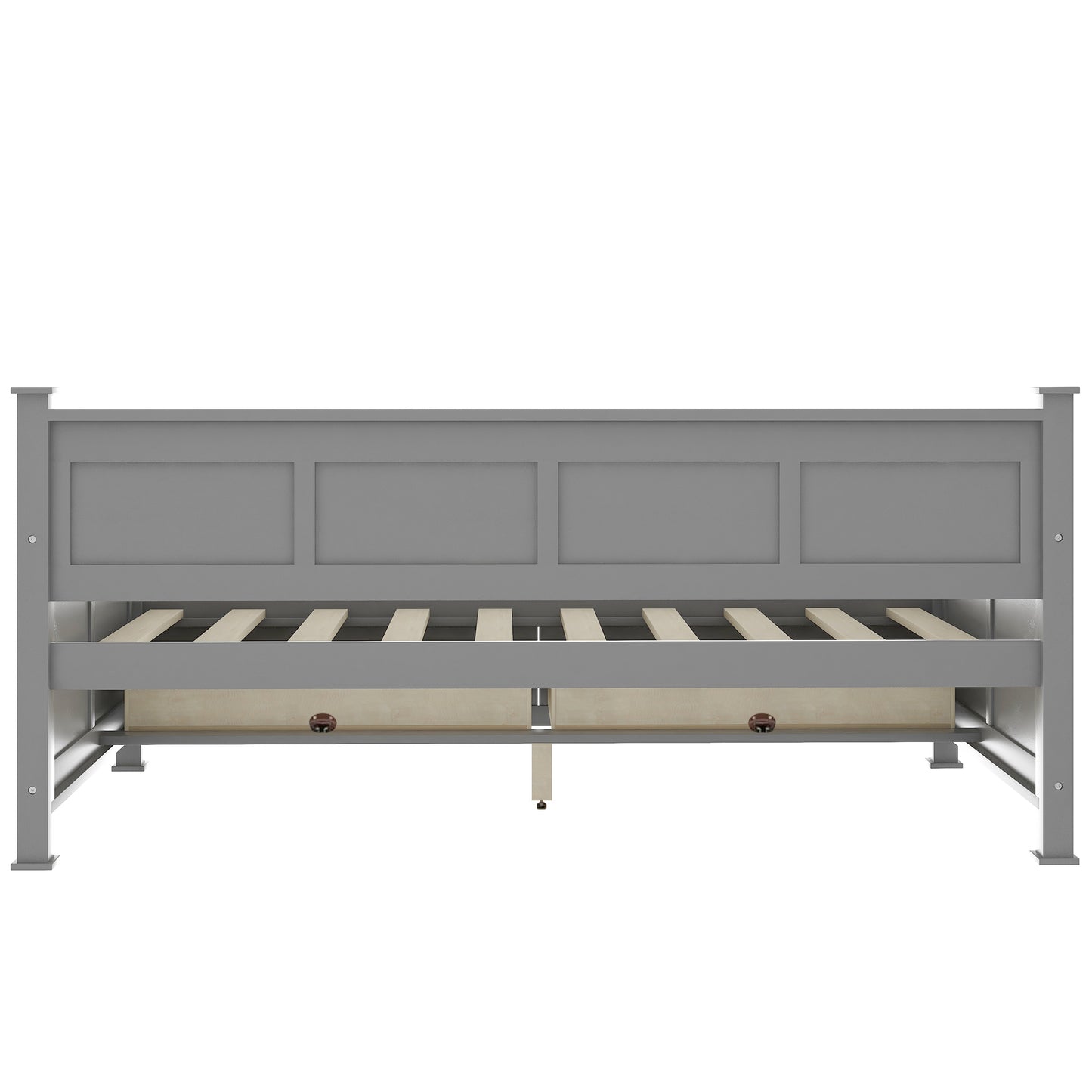 Twin Size Daybed with 2 Large Drawers, X-shaped Frame, Modern and Rustic Casual Style Daybed, Gray