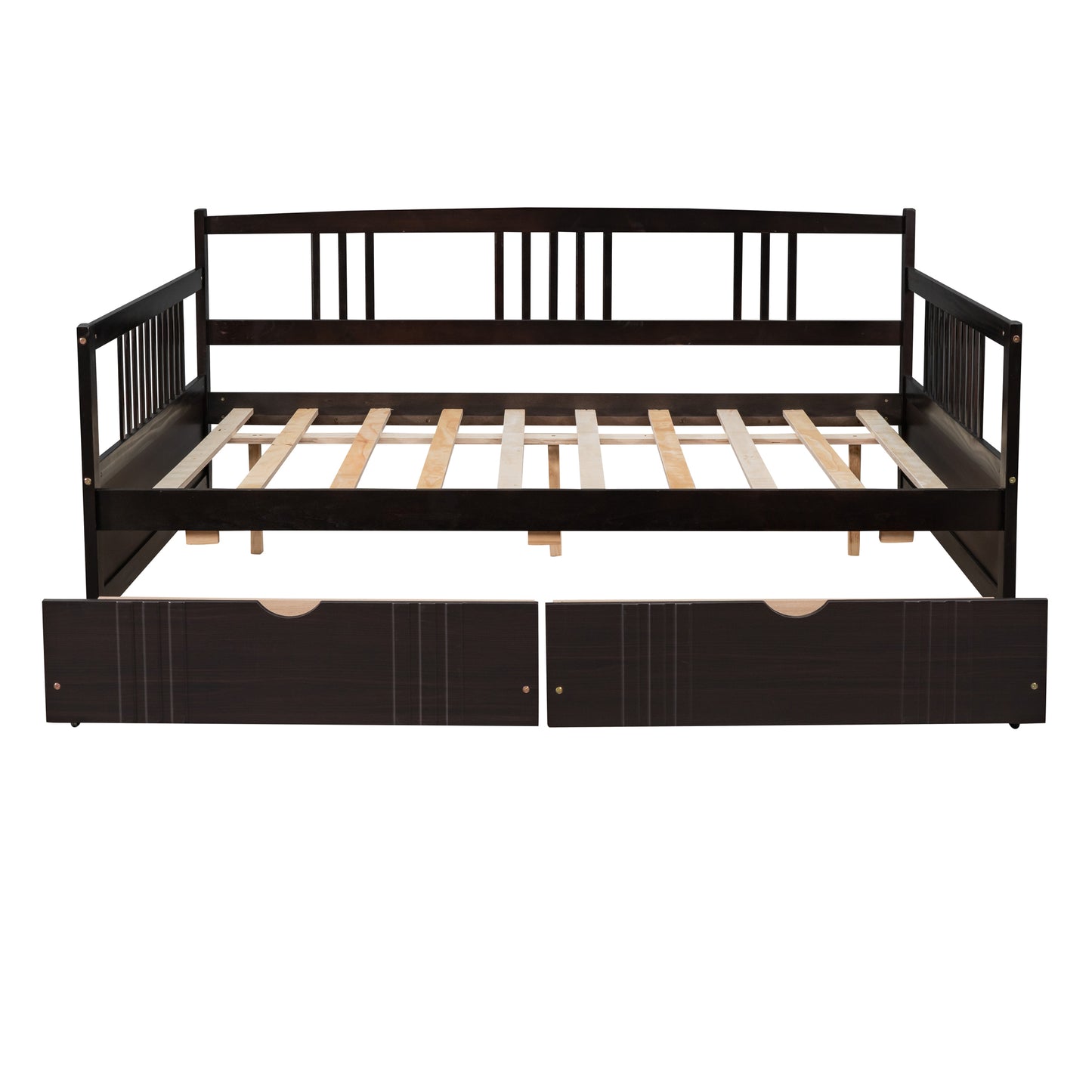Full Size Daybed Wood Bed with Two Drawers,Espresso
