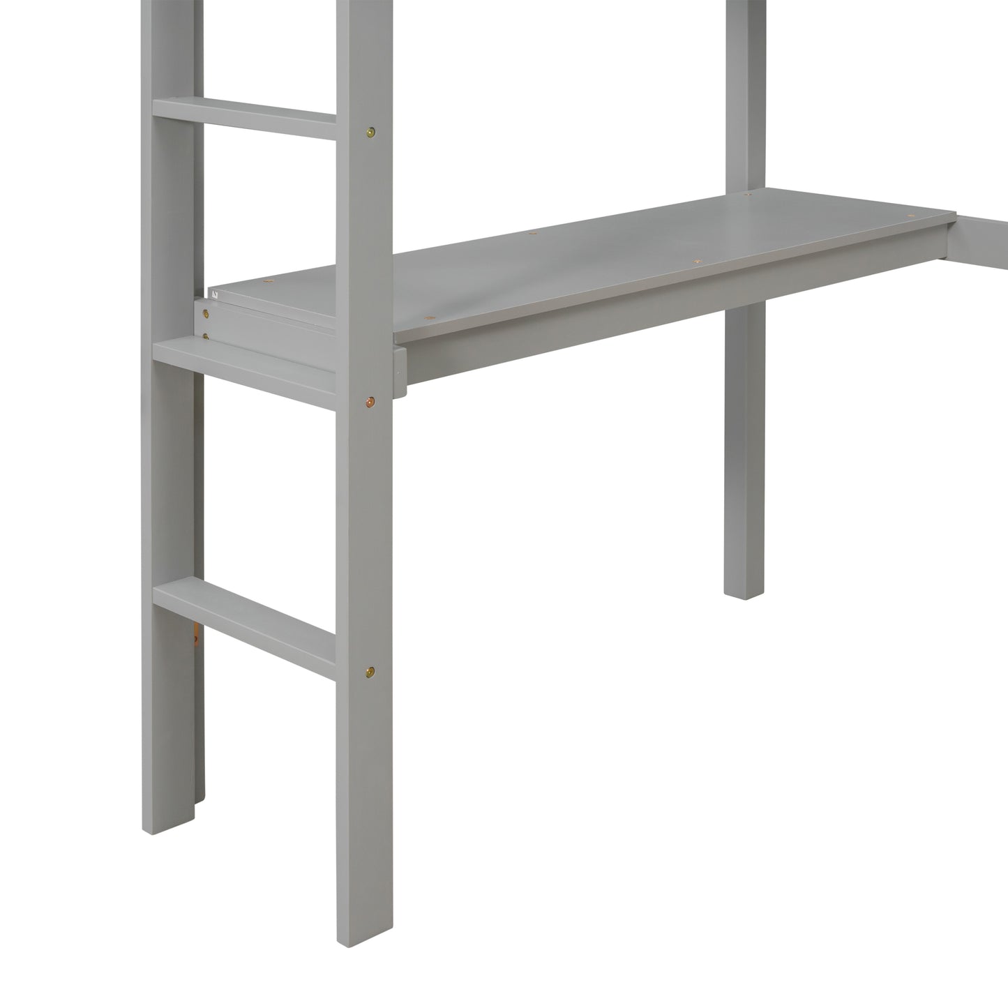 Twin Loft Bed with  built-in desk,Grey