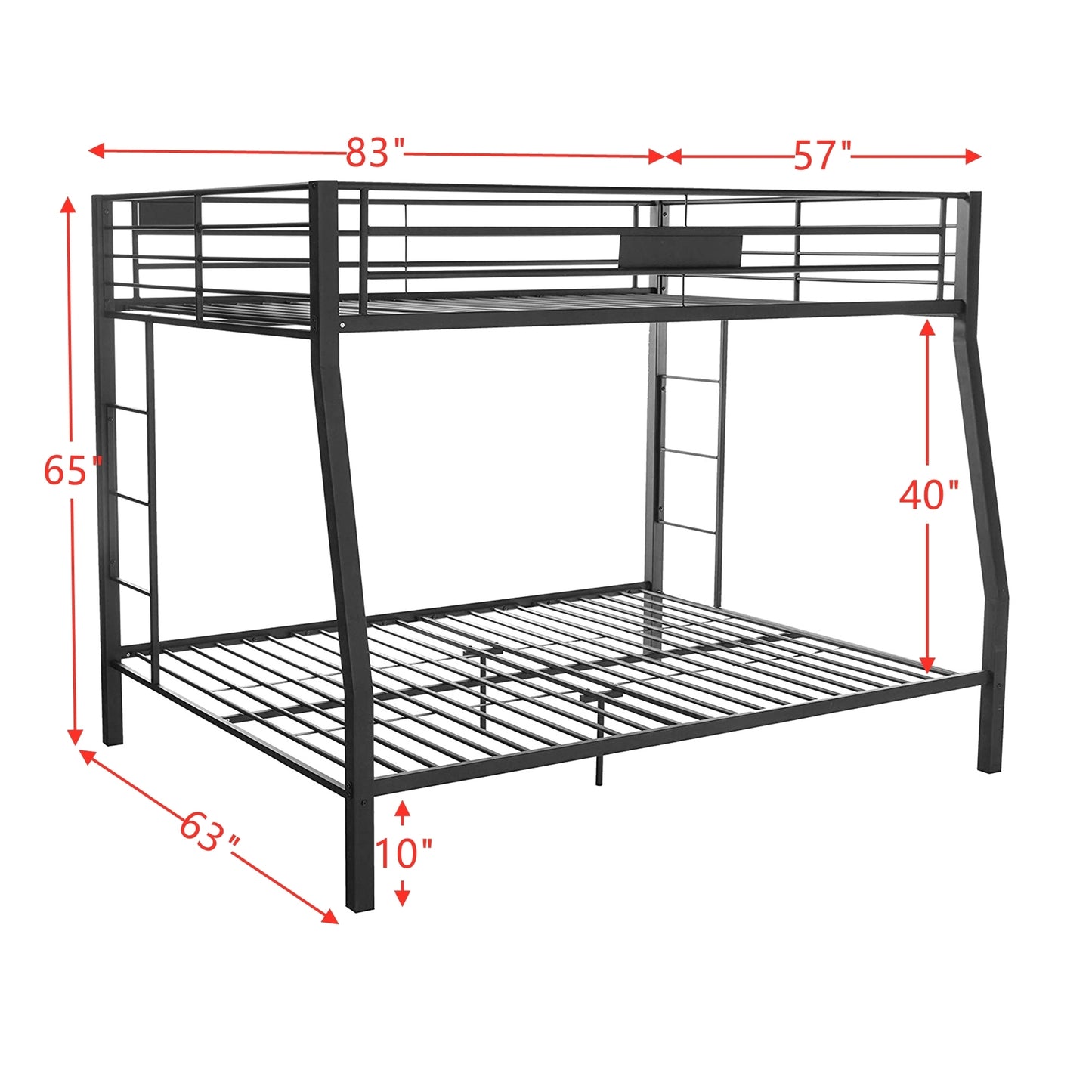 ACME Limbra Full XL/Queen Bunk Bed in Sandy Black 38005