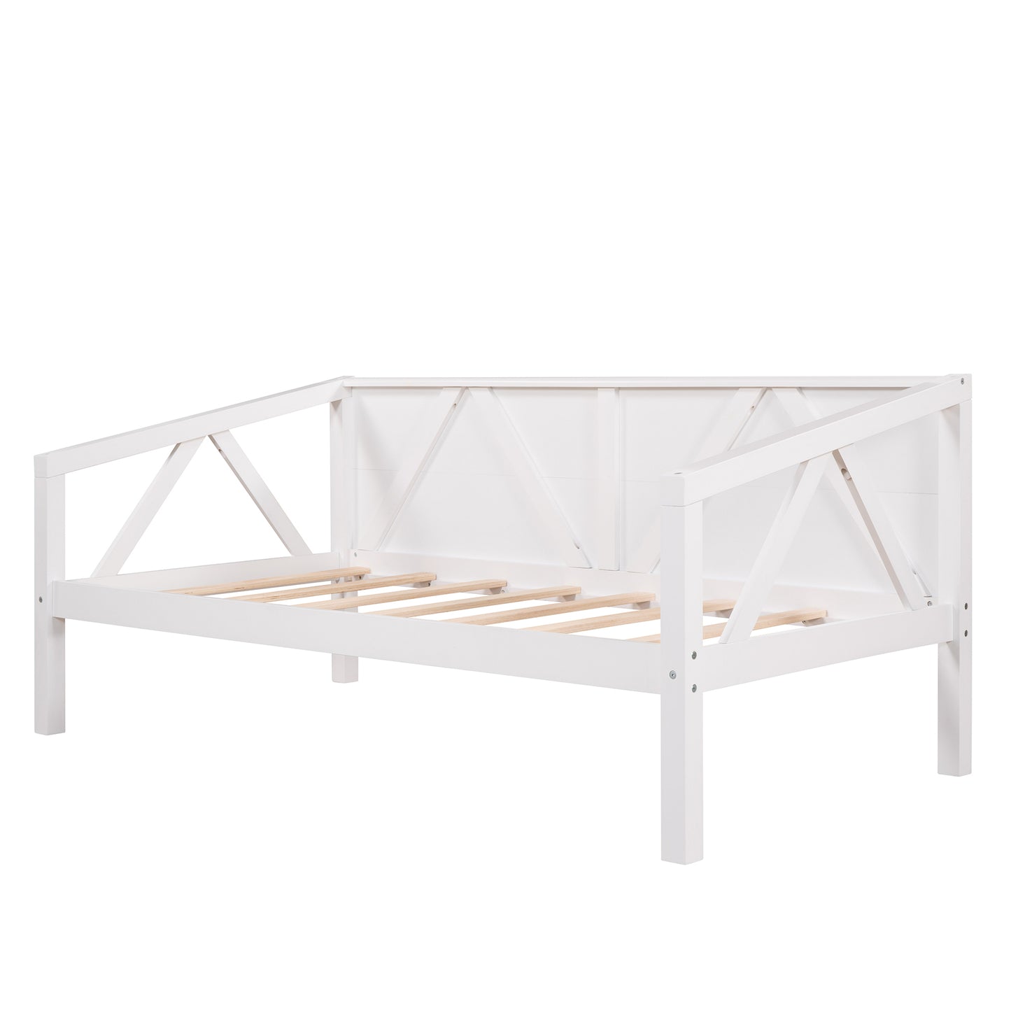 Twin size Daybed, Wood Slat Support, White