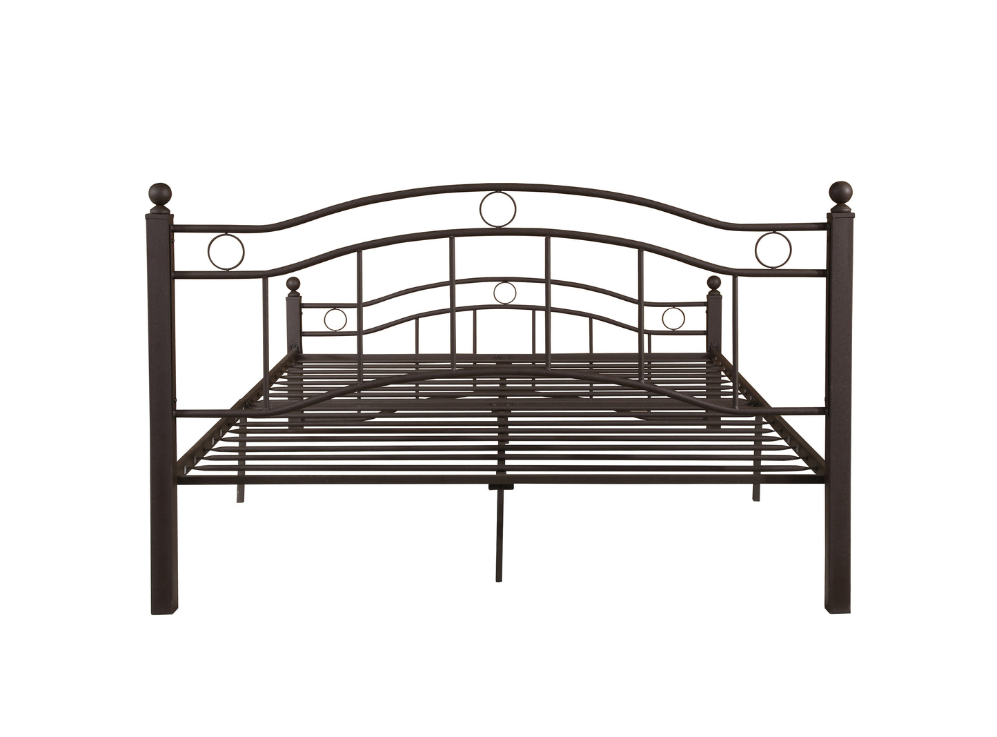 King Size Metal Platform Bed Frame with Headboard and Footboard - Bronze