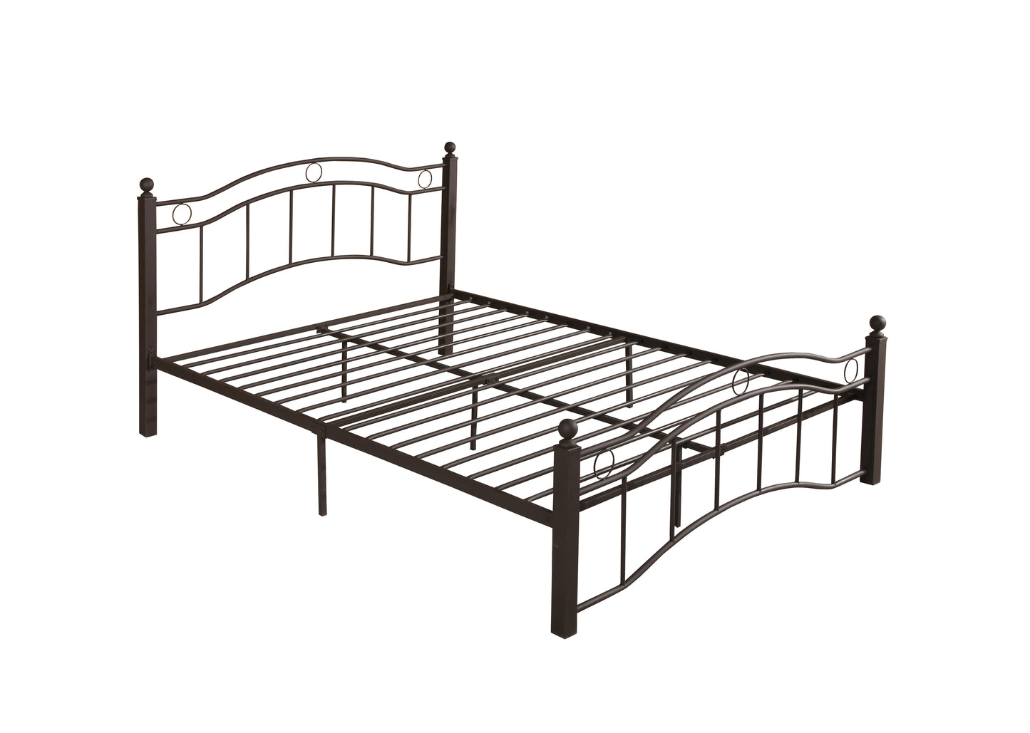 King Size Metal Platform Bed Frame with Headboard and Footboard - Bronze