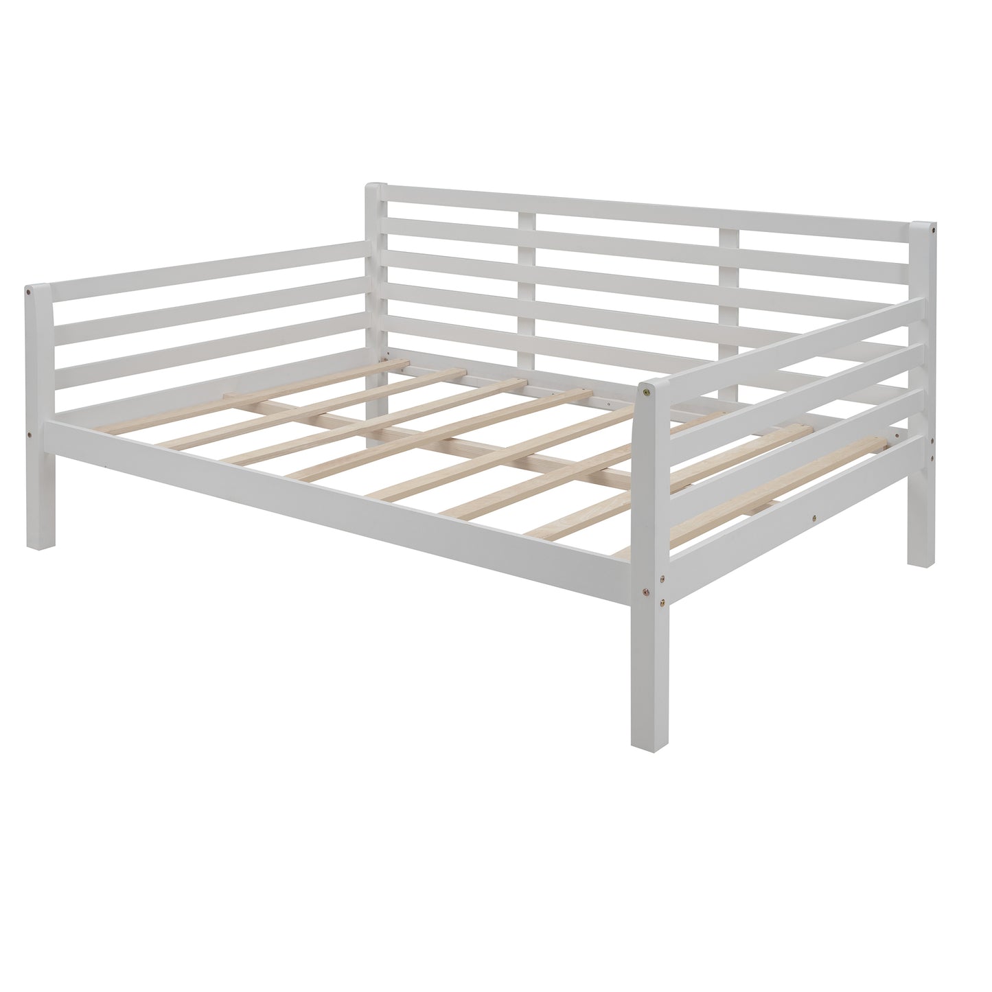 Wooden Full Size Daybed with Clean Lines, White
