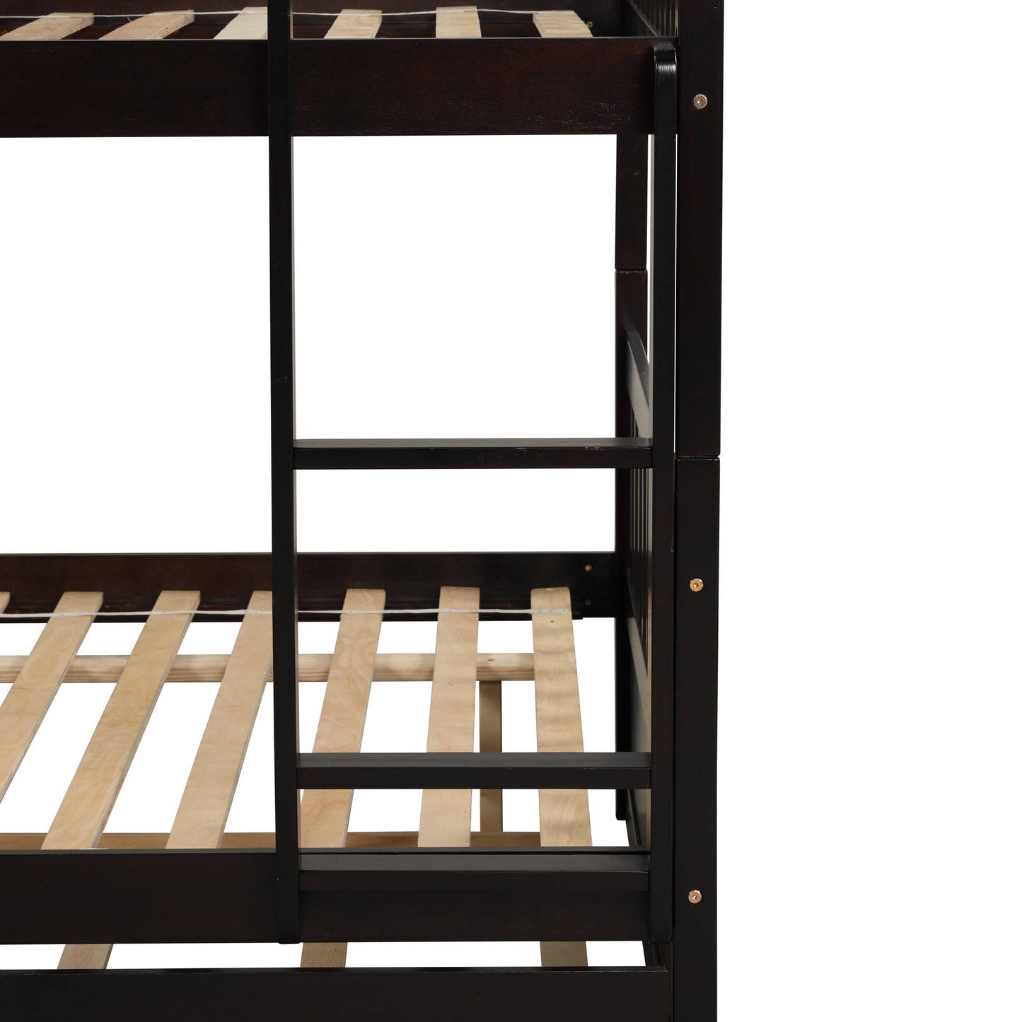 Full Over Full Bunk Bed with Trundle,Espresso
