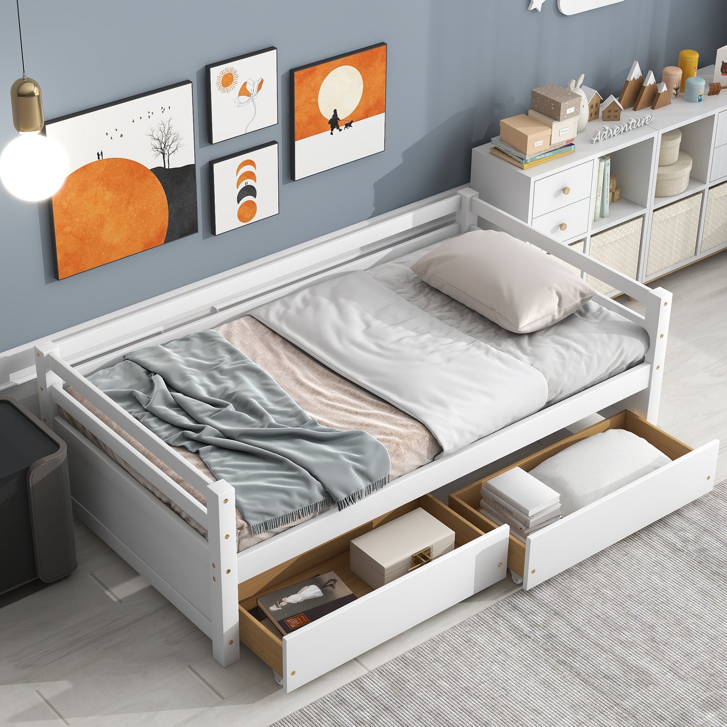 Daybed with two Storage Drawers ,White