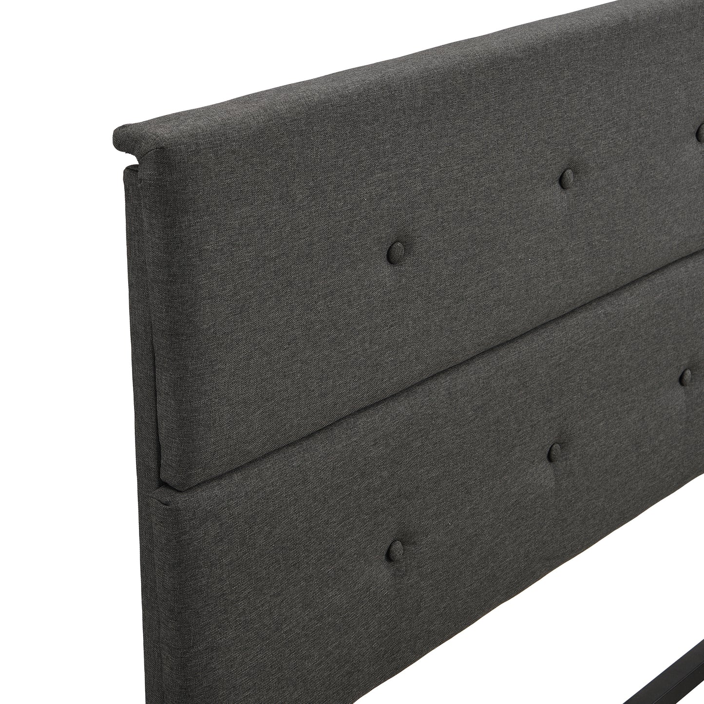 Upholstered Platform Bed with Underneath Storage,Full Size,Gray