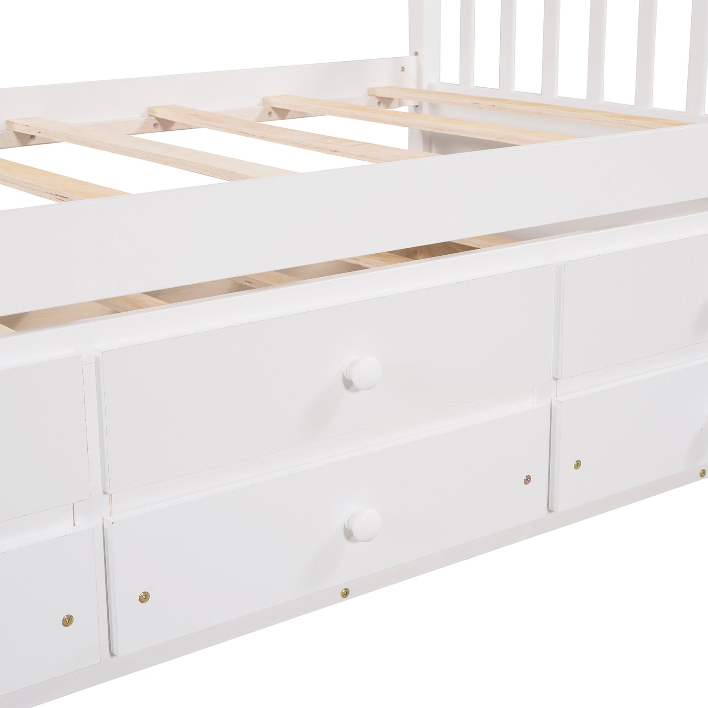 Daybed with Trundle and Drawers, Twin Size, White