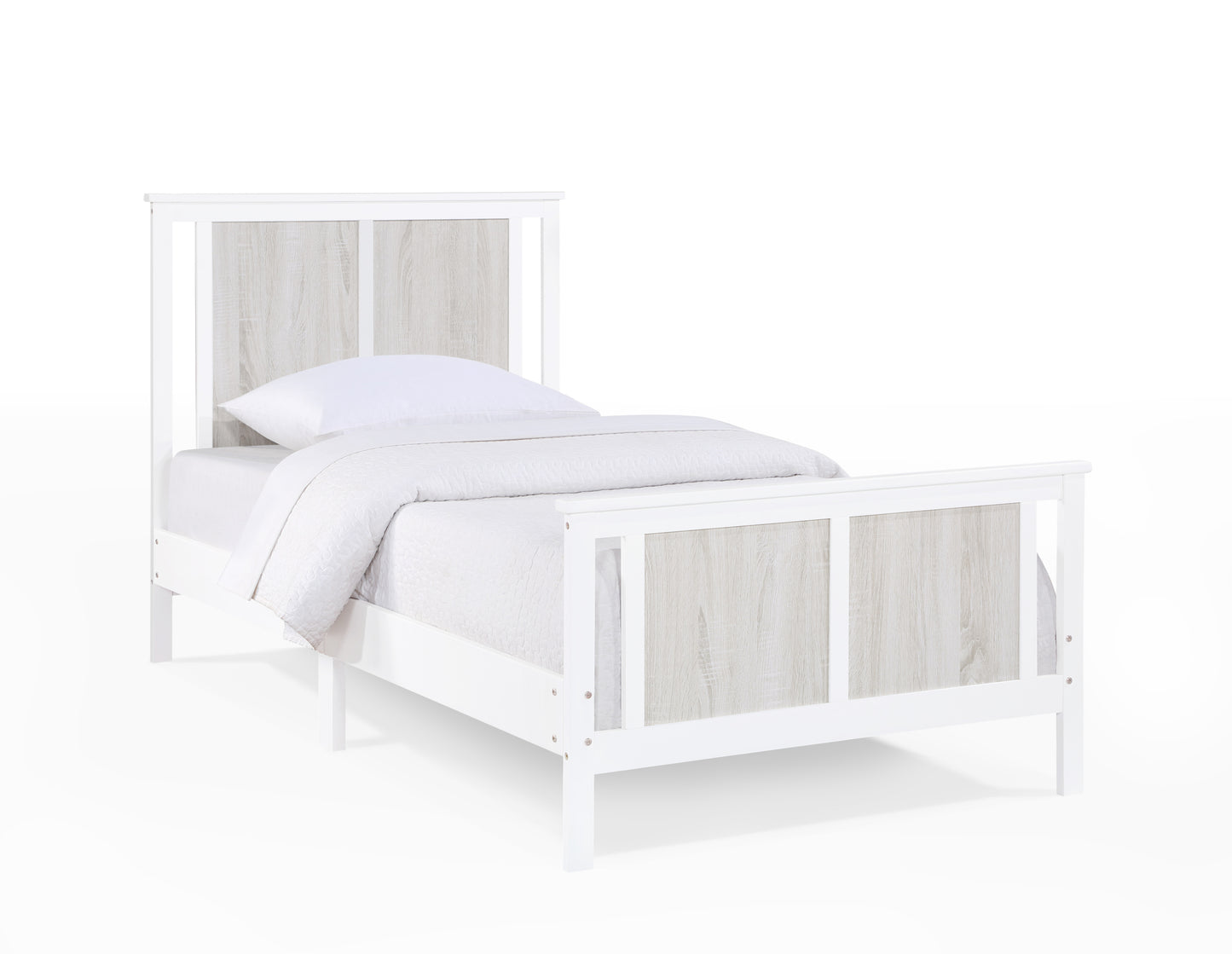 Connelly Twin Bed White/Rockport Gray
