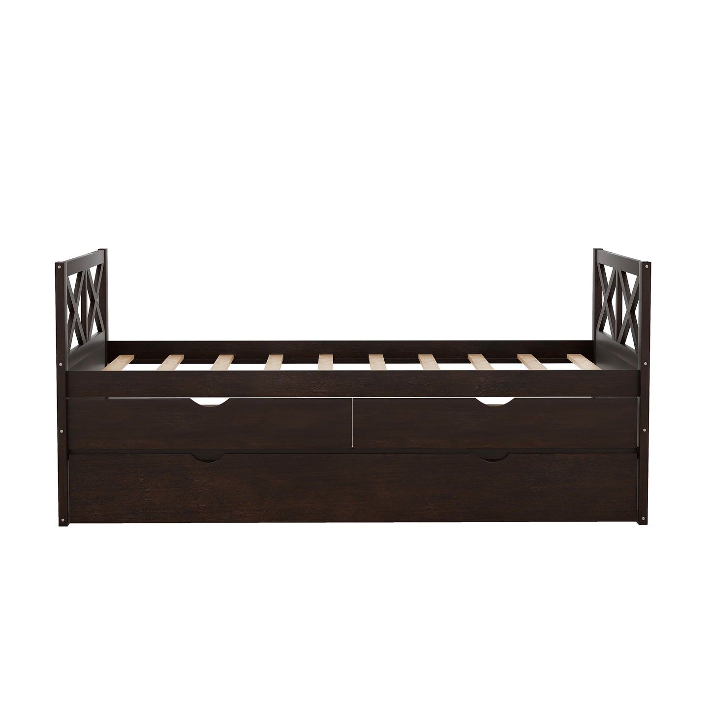 Multi-Functional Daybed with Drawers and Trundle, Espresso