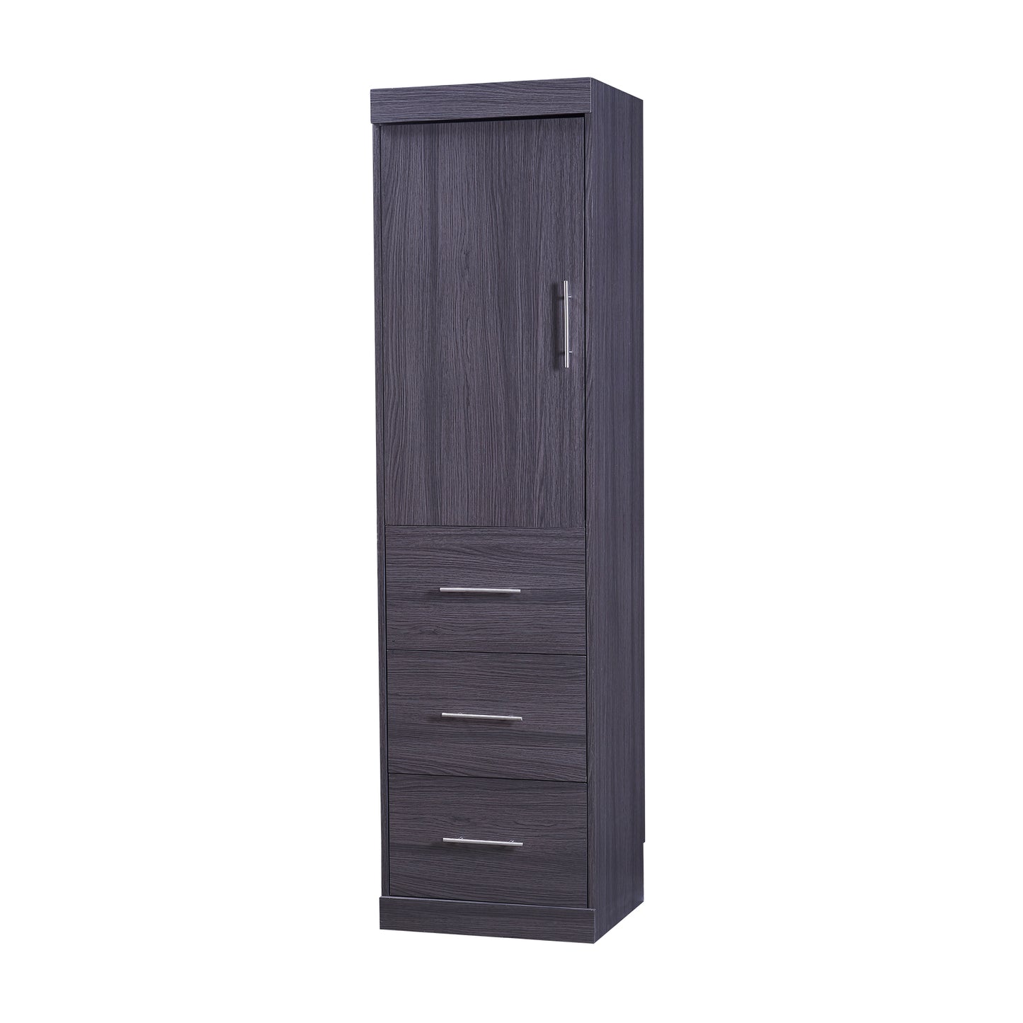 Full Size Murphy Bed with Wardrobe and Drawers, Storage Bed, can be Folded into a Cabinet, Gray