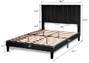 Vertical stripe Upholstered Headboard Platform Bed Frame，With wood Slat Support, Easy Assembly, Twin/Full/Queen  Black