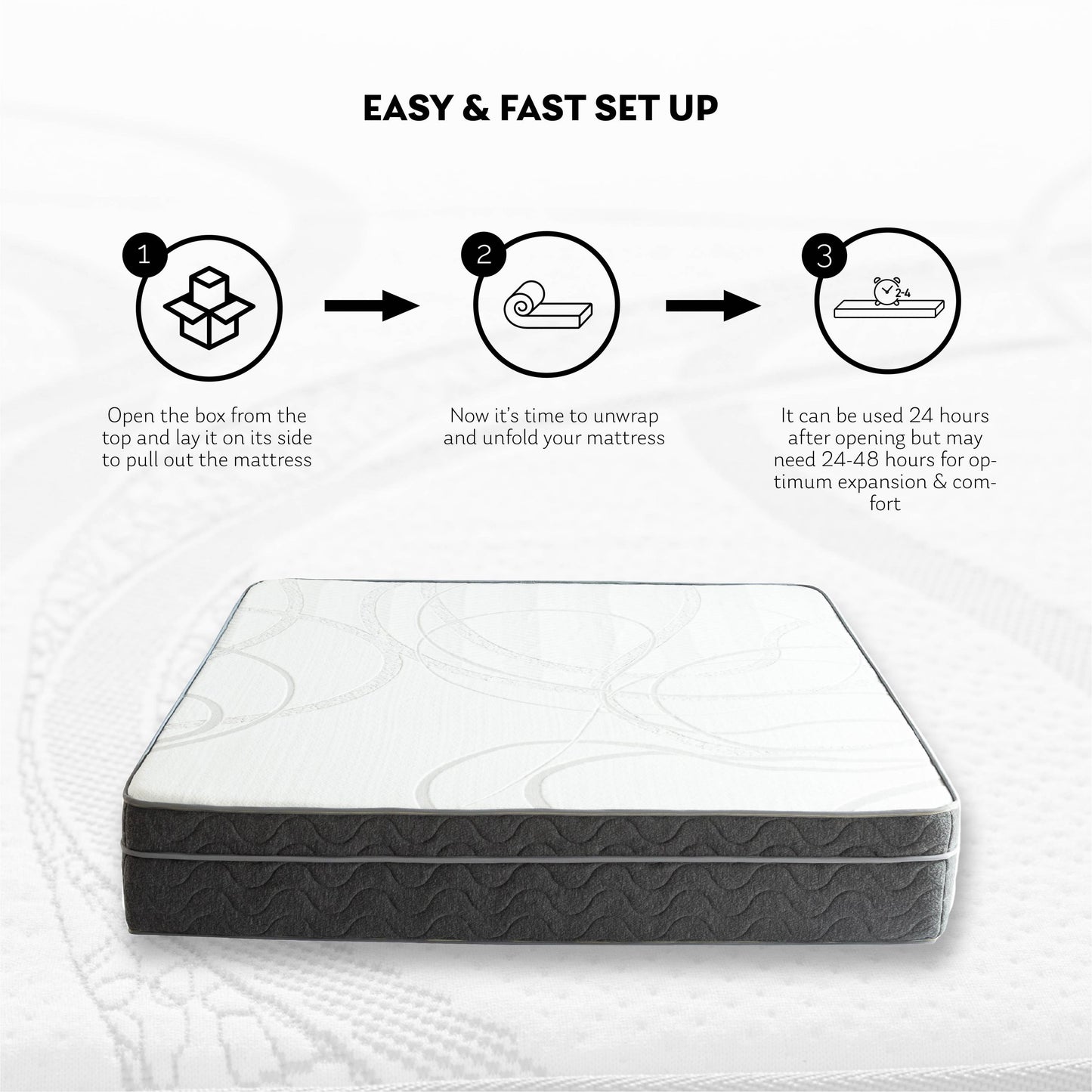 EGO Hybrid 10 Inch TwinXL Mattress, Cooling Gel Infused Memory Foam and Individual Pocket Spring Mattress, Made in USA, Mattress in a Box, CertiPUR-US Certified