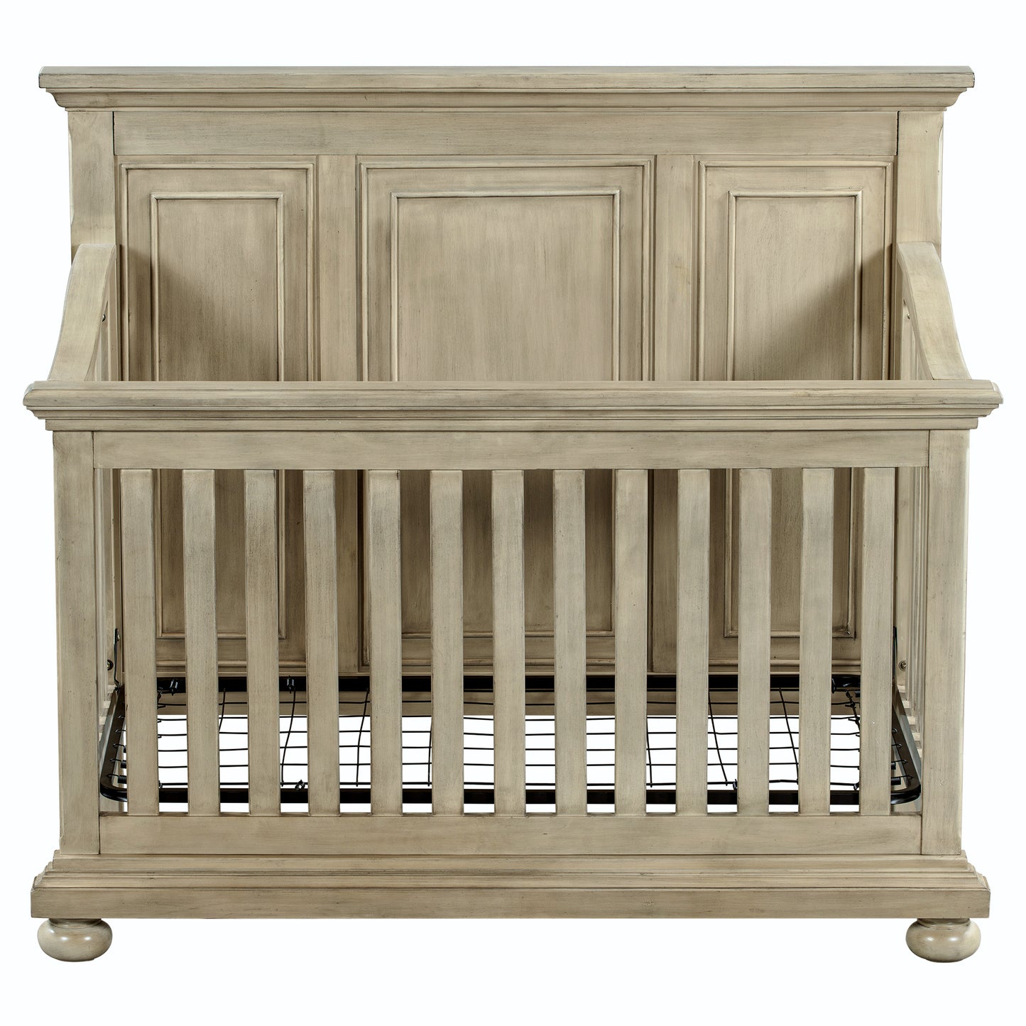 Traditional Farmhouse Style 4-in-1 Full Size Convertible Crib - Converts to Toddler Bed, Daybed and Full-Size Bed, Stone Gray