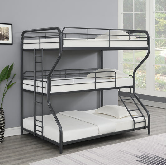 Furniture   Triple Bunk Bed, FULL/Twin/FULL, black