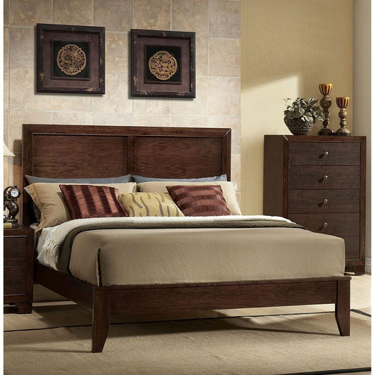 Eastern King Espresso Wood ACME Madison Platform Bed-Panel bed-HomeDaybed