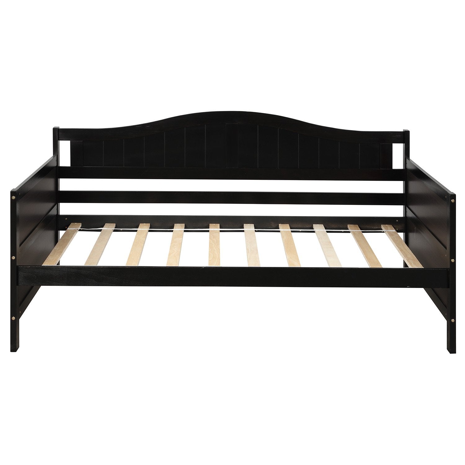 Elegant Twin Espresso Pinewood Daybed with Two Drawers-Daybed-HomeDaybed