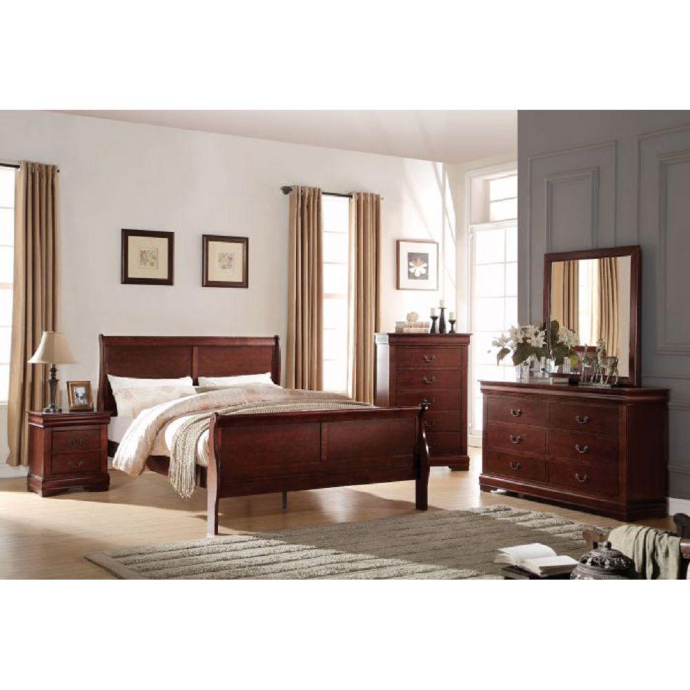 Louis Philippe Full Panel Sleigh Bed Cappuccino Corvin's Furniture