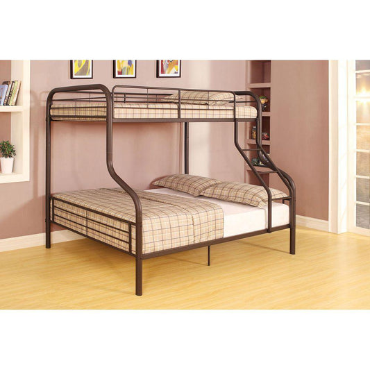 Minimalistic Twin over Full Sandy Black Metal Cairo Bunk Bed-Bunk Bed-HomeDaybed