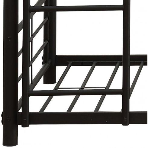 Triple Twin Sandy Black Metal ACME Cairo Bunk Bed with Two Ladders-Bunk Bed-HomeDaybed