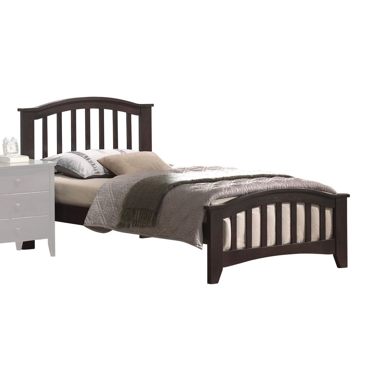 Twin Dark Walnut Color Wood ACME San Marina Platform Bed-Platform Bed-HomeDaybed