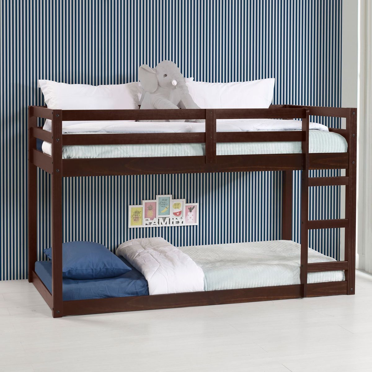 Twin Espresso Pinewood ACME Gaston Loft Bed with Space for Twin Mattress below Bed-Loft Bed-HomeDaybed