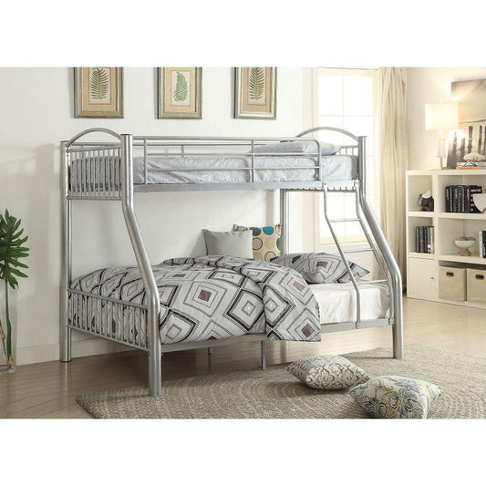 Twin over Full Silver Color Metal ACME Cayelynn Bunk Bed-Bunk Bed-HomeDaybed