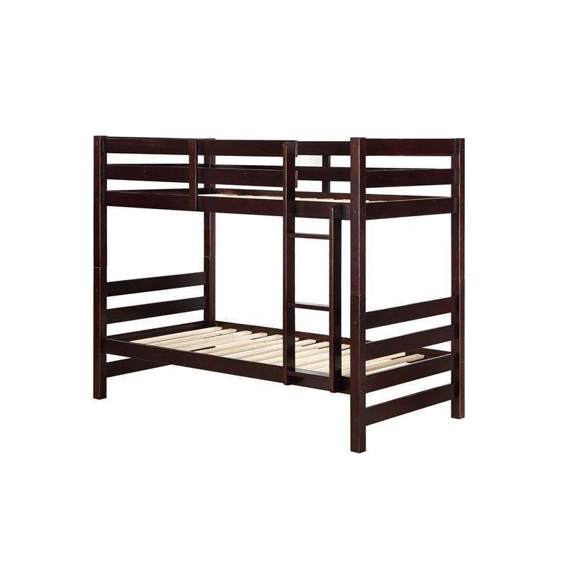 Twin over Twin Espresso Wood ACME Ronnie Bunk Bed-Bunk Bed-HomeDaybed