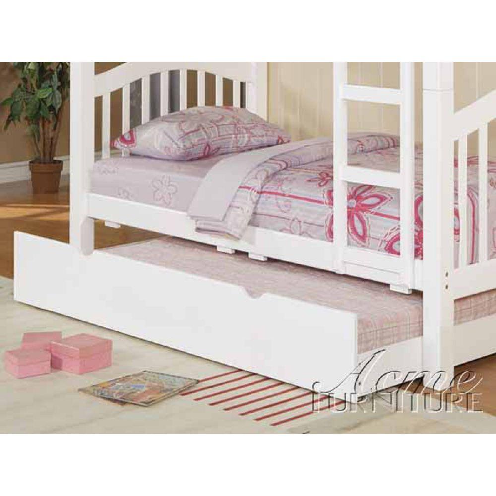Twin Size White Wood ACME Heartland Trundle-Trundle-HomeDaybed